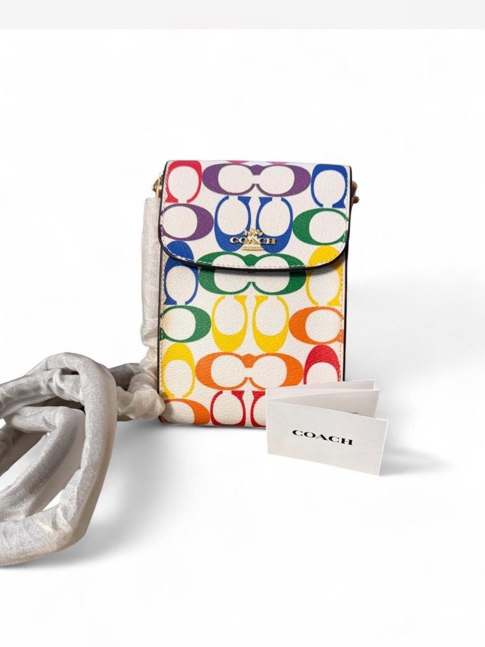 NWT Coach Rachel Rainbow Signature Phone Crossbody (2398)